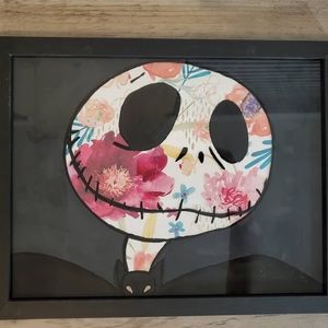 Jack skellington painted glass frame